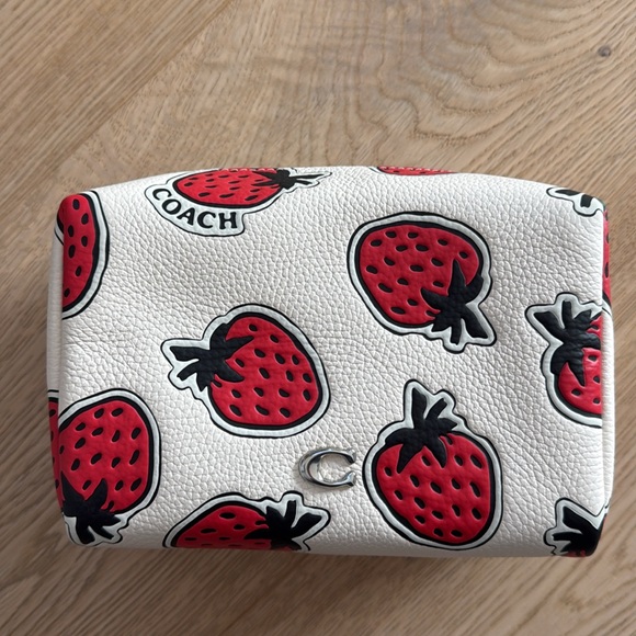 New! Coach Strawberry Cosmetic Pouch - Picture 4 of 6